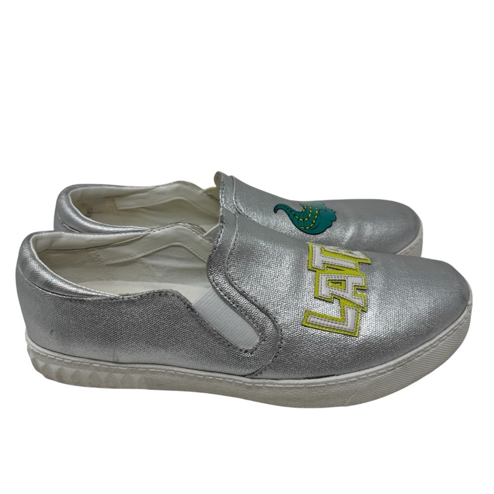 Circus by Sam Edelman Silver Slip-On Sneaker Later Alligator Statement Kidcore - Picture 11 of 16